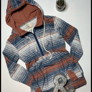 Ampersand Avenue Serape Sapphire Half Zip Hoodie